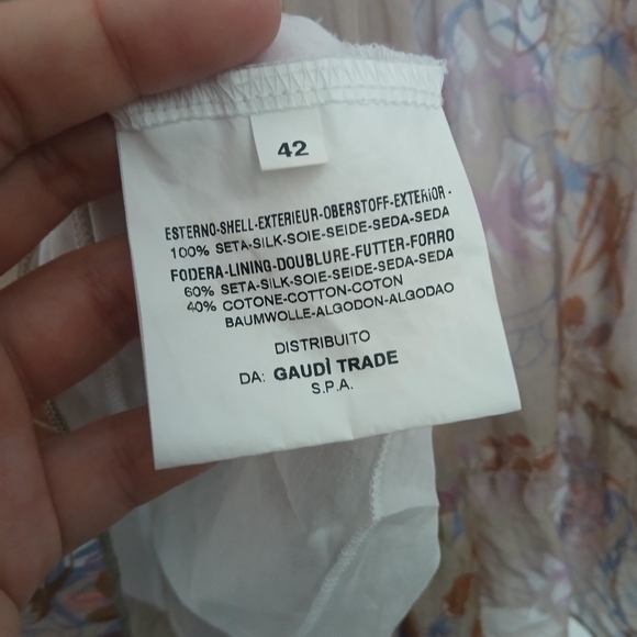 Silk Viscose Floral Teried dress cottagecore Gaudí Vintage Soul Italy Size S 42 - Picture 6 of 7